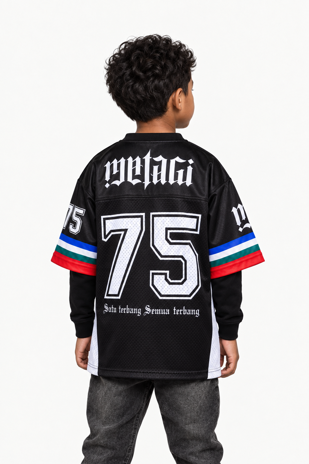 Matagi Moluccan Kids Jersey Black DROP 002 – studiofoto achterkant